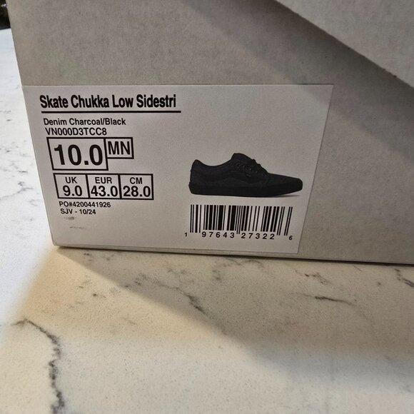 Vans Skate Chukka Low Black / Denim Classic Authentic Shoe Sneaker Mens Size 10 - Picture 9 of 13